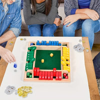 Wooden Dice Game Number Flip Board Game for Parties and Gatherings