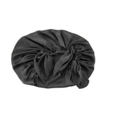 Silk Satin Hair Bonnet for Sleeping Hair Wrap Sleep Cap Turban with Elastic Band Black