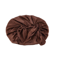 Silk Satin Hair Bonnet for Sleeping Hair Wrap Sleep Cap Turban with Elastic Band Coffee