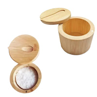 Bamboo Spice Container with Lid and Spoon for Storing Salt Pepper Sugar Herbs Small Spice Box Style 1