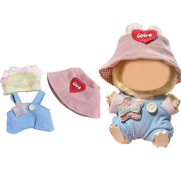 Mini Costume Set for 15cm LABUBU POP MART Doll Clothes Shoes Hats Kit Style 1
