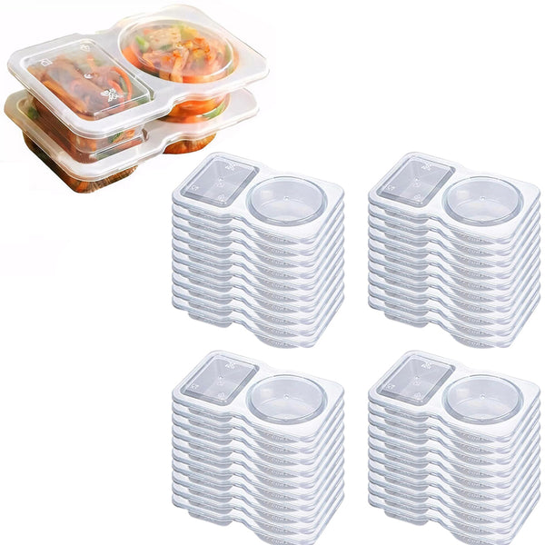 40Pcs Set Reusable Snack Containers with Lids Stackable Double Compartment Snack Box for On-the-Go Meals and Camping