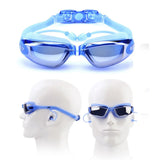 3-Piece Anti-Fog UV Swim Goggles Set with Case for Adults & Youth Blue
