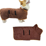 Absorbent Pet Bathrobe for Dogs Microfibre Drying Towel Brown