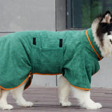 Absorbent Pet Bathrobe for Dogs Microfibre Drying Towel Green
