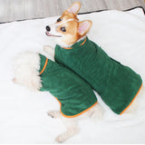 Absorbent Pet Bathrobe Towel Quick-Dry Soft Pet Robe Green