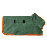 Absorbent Pet Bathrobe for Dogs Microfibre Drying Towel Green