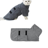 Absorbent Pet Bathrobe Towel Quick-Dry Soft Pet Robe Grey