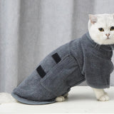 Absorbent Pet Bathrobe for Dogs Microfibre Drying Towel Grey