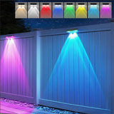 4Pcs 9-Mode Solar-Powered RGB Wall Washer Light Outdoor LED Decorative Light for Fences Decks Steps