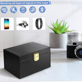 Black PU Leather Car Key Security Box & Pouch Set