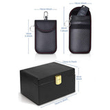 Black PU Leather Car Key Security Box & Pouch Set
