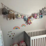 200cm Boho Stuffed Toy Hanging Storage Chain with 20 Clips Wall Mount
