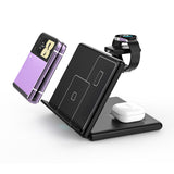 3-in-1 Foldable Wireless Charger with Watch Dock for Samsung Z Fold & Z Flip