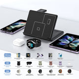 3-in-1 Foldable Wireless Charger with Watch Dock for Samsung Z Fold & Z Flip