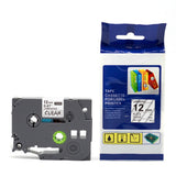 TZ131 Label Tape 12mm Black on Clear – Compatible with Brother P-touch