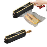 Cordless Food Vacuum Sealer Machine for Storage with 10 Reusable Bags Black