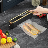 Cordless Food Vacuum Sealer Machine for Storage with 10 Reusable Bags Black
