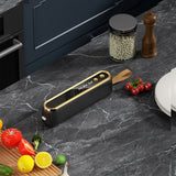 Cordless Food Vacuum Sealer Machine for Storage with 10 Reusable Bags Black