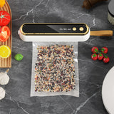 Cordless Food Vacuum Sealer Machine for Storage with 10 Reusable Bags White