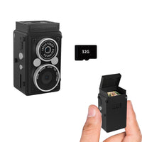 1080P Retro Mini Camera Dual Lens Digital Camera with 32GB SD Card