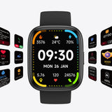 Smart Watch IDW26 for Men & Women with Heart Rate Blood Oxygen & Fitness Tracker Black