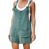 Tie Strap Slant Pocket Jumpsuit Green