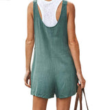Tie Strap Slant Pocket Jumpsuit Green