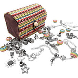 DIY Charm Bracelet Making Kit for Girls Adjustable Bangle Jewelry Set with Storage Box