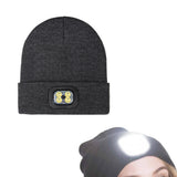 Unisex LED Beanie Hat with Rechargeable Light Warm Winter Knit Cap with 4 Modes Headlamp
