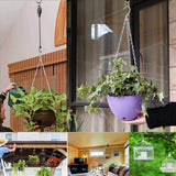 2Pcs Adjustable Plant Pull-Down Hangers Hanging Basket Hook for Indoor Outdoor Use