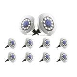 8Pcs Solar LED Ground Lights for Floor Decking Patio Outdoor Garden Path Road White Light