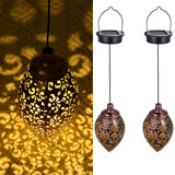 2Pcs Solar Hanging Outdoor Garden Light Vintage Metal LED Solar Powered Lamp for Patio Yard Lawn