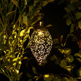 2Pcs Solar Hanging Outdoor Garden Light Vintage Metal LED Solar Powered Lamp for Patio Yard Lawn