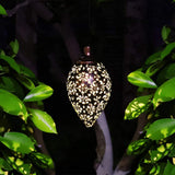 2Pcs Solar Hanging Outdoor Garden Light Vintage Metal LED Solar Powered Lamp for Patio Yard Lawn