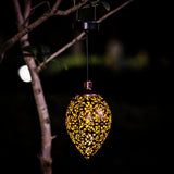 2Pcs Solar Hanging Outdoor Garden Light Vintage Metal LED Solar Powered Lamp for Patio Yard Lawn