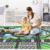 City Road Play Mat with 4pcs Car Toys Car Road Playmat Learning Gifts