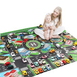 Kids City Road Play Mat Children City Life Educational Road Traffic for Playroom Bedroom
