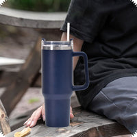 1200ml Thermal Mug Stainless Steel Water Bottle Travel Tumbler Navy Blue