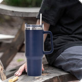 1200ml Thermal Mug Stainless Steel Water Bottle Travel Tumbler Navy Blue