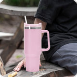 1200ml Thermal Mug Stainless Steel Water Bottle Travel Tumbler Pink