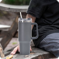 1200ml Thermal Mug Stainless Steel Water Bottle Travel Tumbler Gray