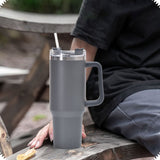 1200ml Thermal Mug Stainless Steel Water Bottle Travel Tumbler Gray