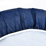 122CM Waterproof Wipeable Elastic Edge Round PVC Table Cloth Oilcloth Print Tablecloth for Kitchen Blue