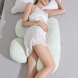 Dual-use Pregnancy Body Pillows Maternity Side Sleeper Waist Support Pillow Sleeping Pillow Green