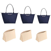 Felt Purse Insert Organizer Interior Zipper Storage Bag for Handbag Tote Bag Insert Bag Beige