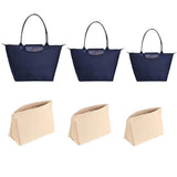 Felt Purse Insert Organizer Interior Zipper Storage Bag for Handbag Tote Bag Insert Bag Beige