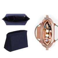 Felt Purse Insert Organizer Interior Zipper Storage Bag for Handbag Tote Bag Insert Bag Navy