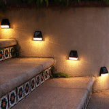 4 Pack Solar Powered LED Step Lights Warm White Outdoor Solar Stair Lights for Yard Walkway Patio