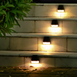 4 Pack Solar Powered LED Step Lights Warm White Outdoor Solar Stair Lights for Yard Walkway Patio